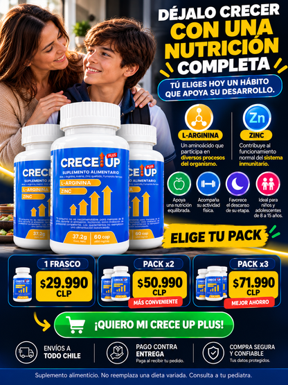 Crece Up Plus 60 cápsulas: nutrición que acompaña cada etapa del desarrollo