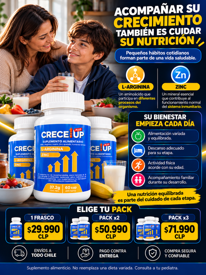 Crece Up Plus 60 cápsulas: nutrición que acompaña cada etapa del desarrollo