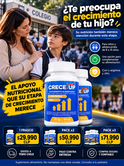 Crece Up Plus 60 cápsulas: nutrición que acompaña cada etapa del desarrollo